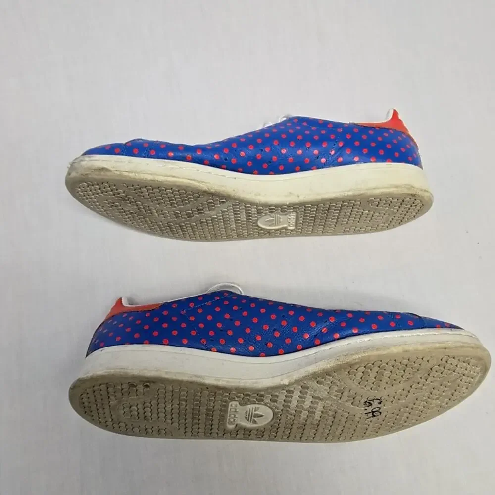 Adidas Stan Smith Polka Dot Sneakers Blue Red Mens 9.5 Leather